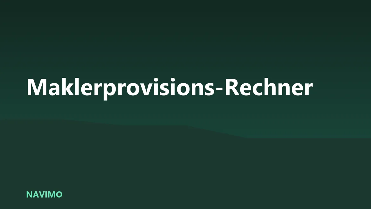 Maklerprovisions-Rechner auf NAVIMO