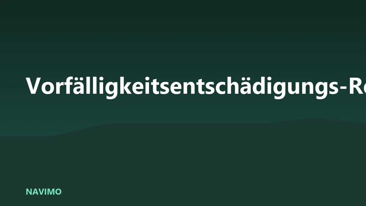 Vorfälligkeitsentschädigungs-Rechner auf NAVIMO